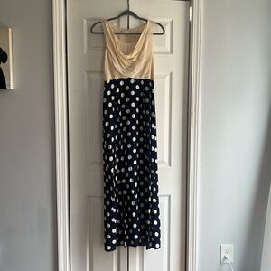 Long polkadot Anthropologie dress